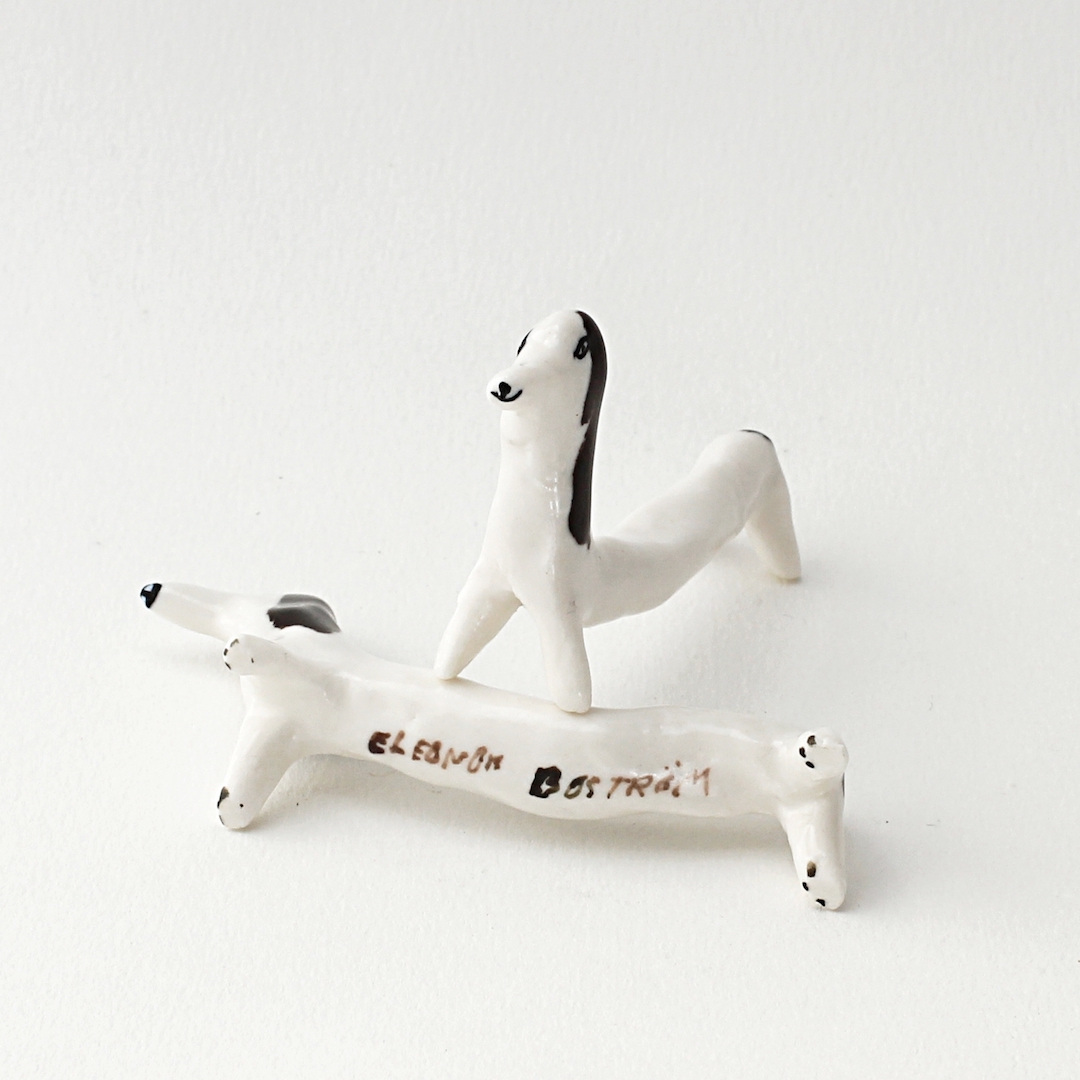 Eleonor Bostrom ceramic dog sculptures