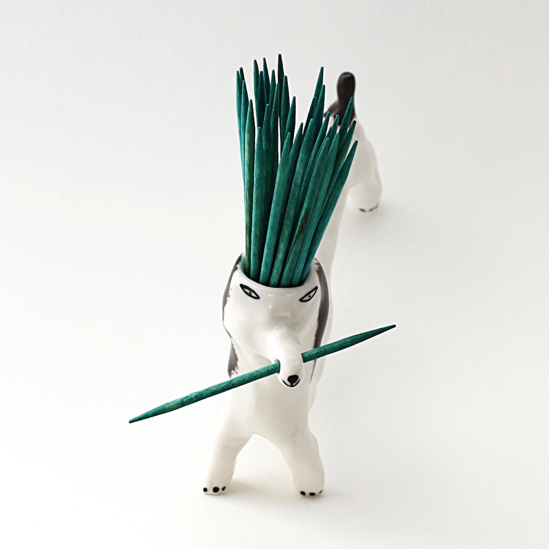Eleonor Bostrom ceramic dog sculptures