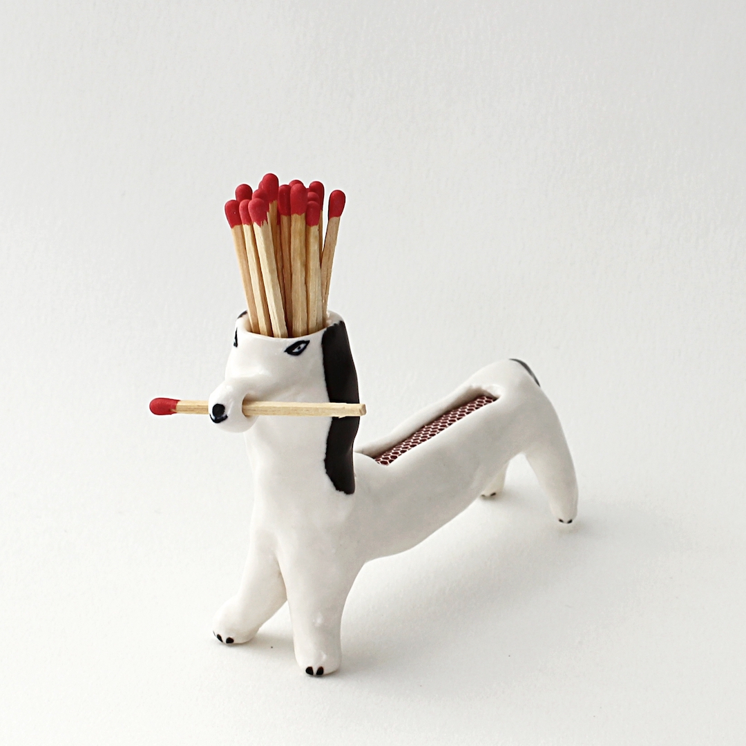 Eleonor Bostrom ceramic dog sculptures