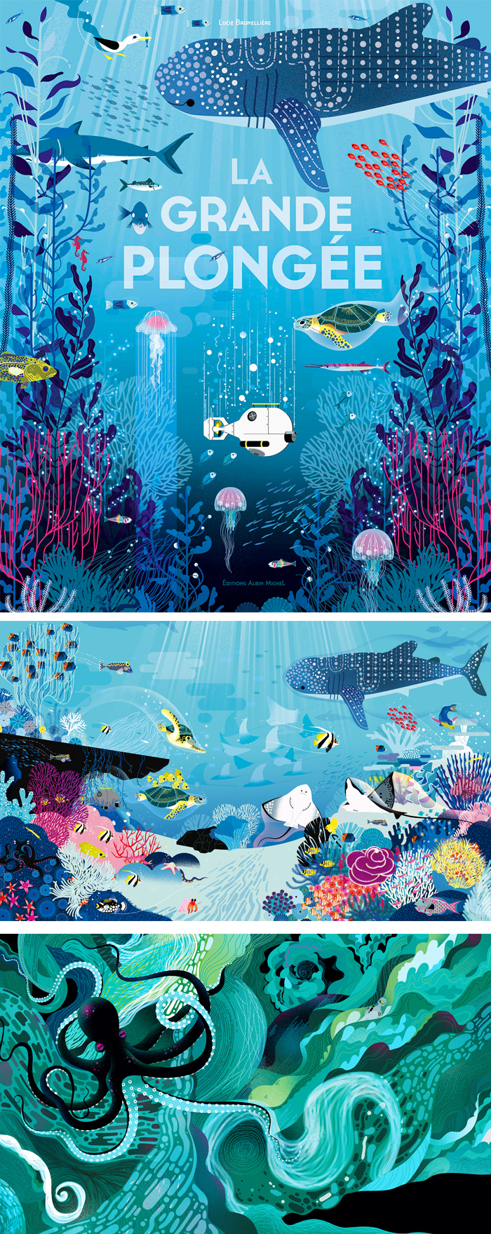 Ocean Illustrations by Lucie Brunellière