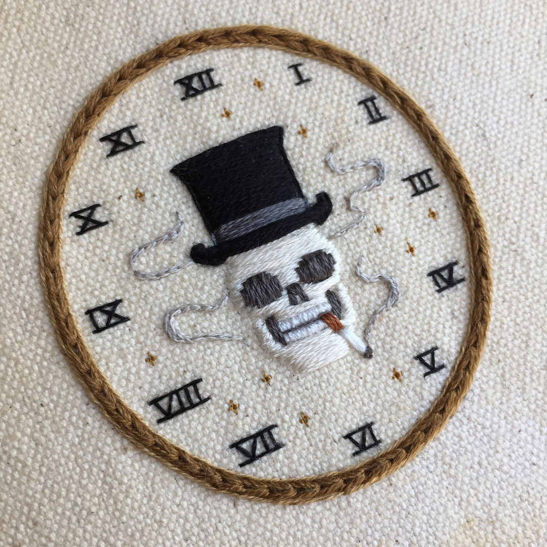 Skeleton Embroideries by Tinycup Needleworks
