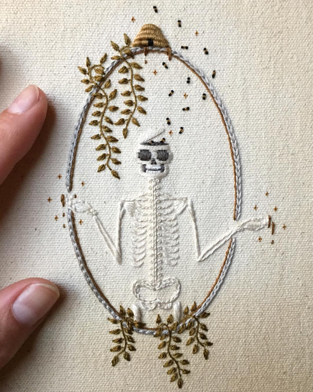 Skeleton Embroideries by Tinycup Needleworks