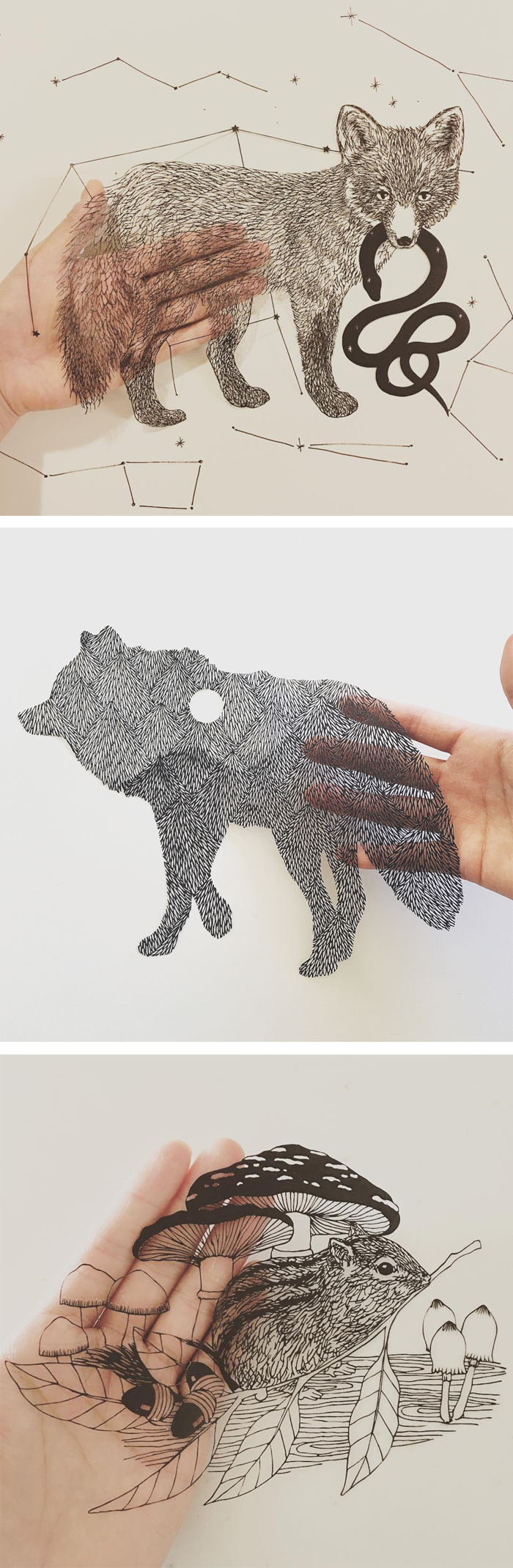 Paper cut outs by Kanako Abe #papercraft #cutouts