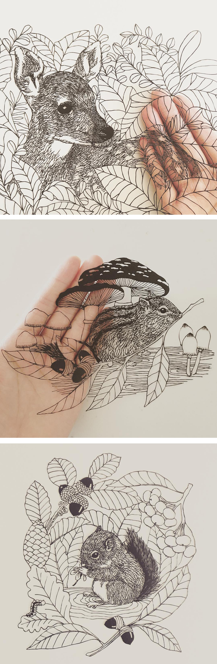 Paper cutouts by Kanako Abe #papercraft #cutouts