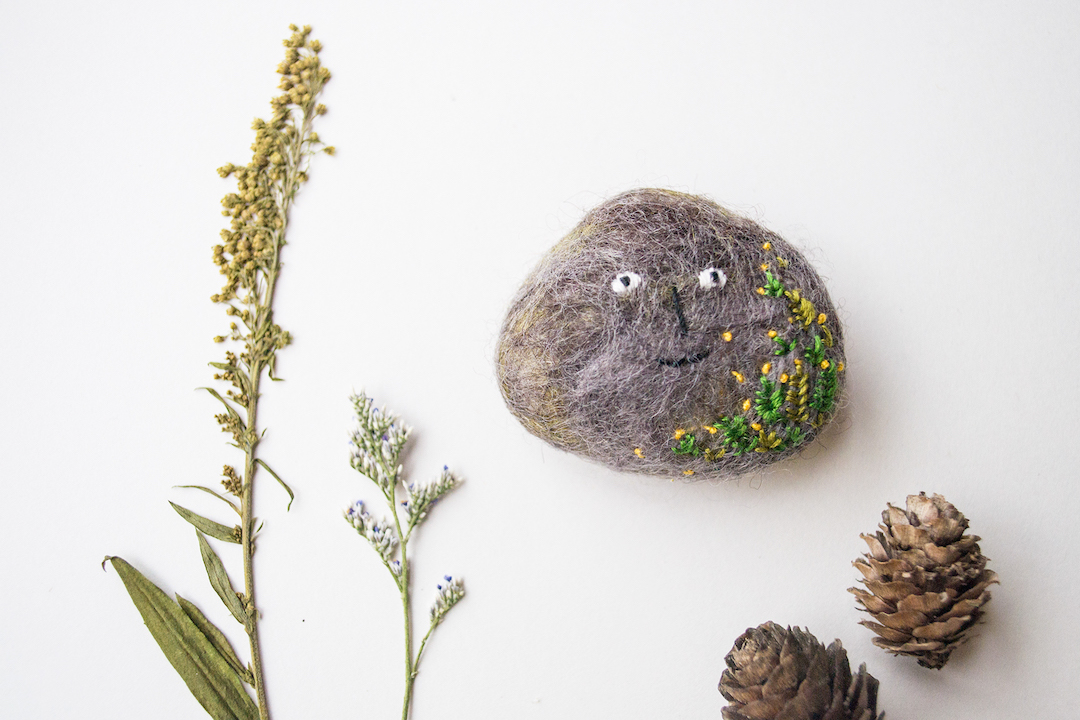 Felted rock art by Shu Ning Lim