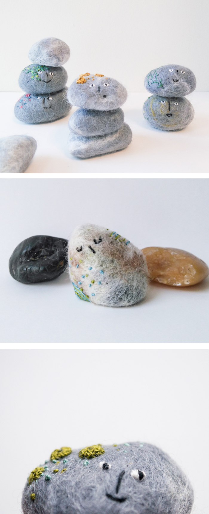 Felted rock art by Shu Ning Lim