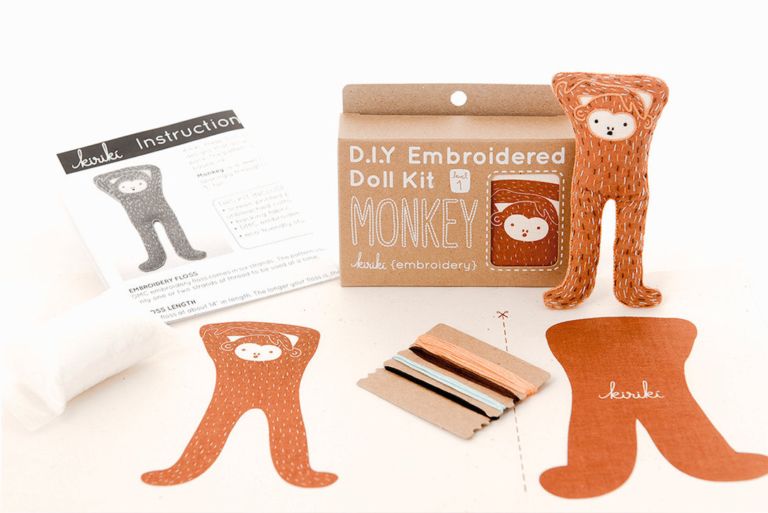 Hand embroidery kits by Kiriki Press