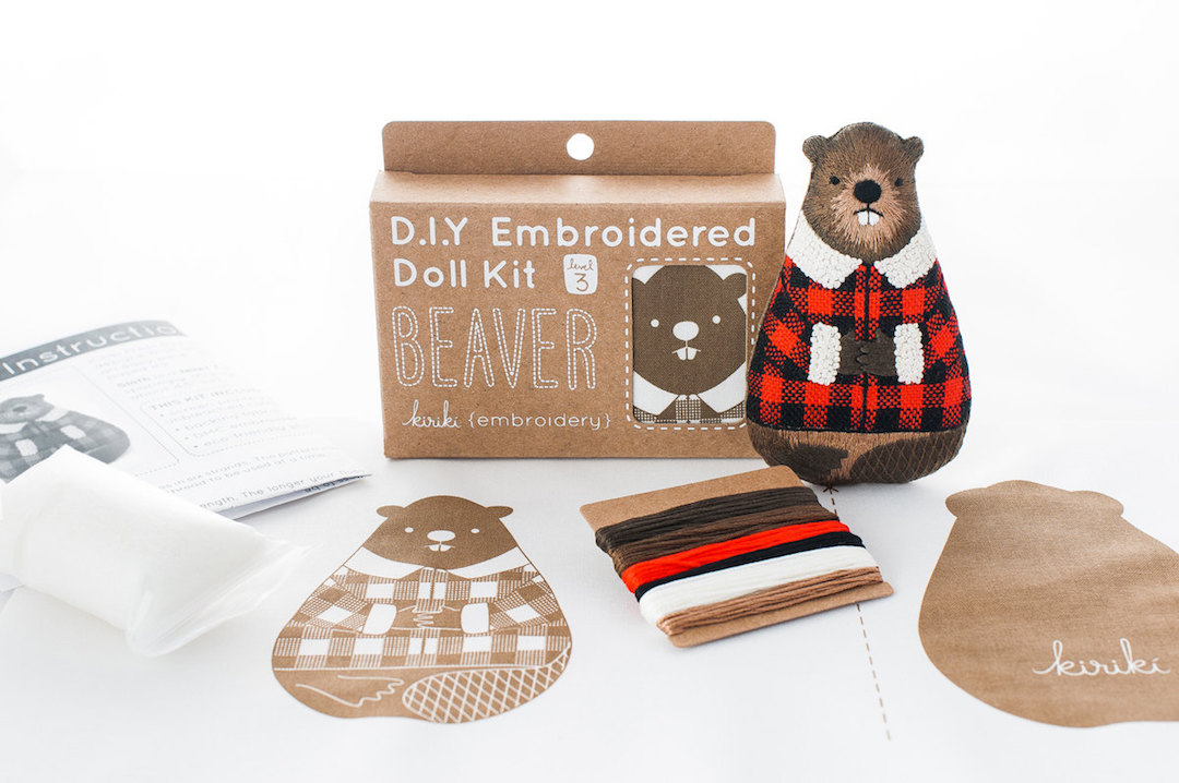 Hand embroidery kits by Kiriki Press