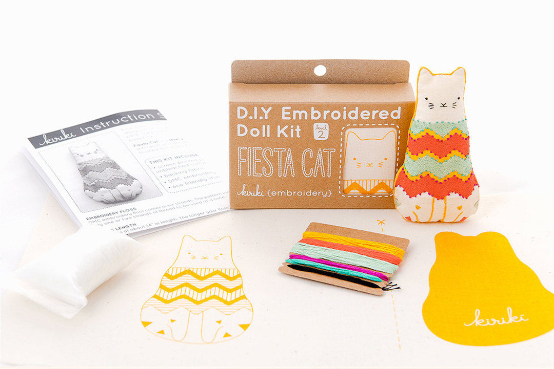 Hand embroidery kits by Kiriki Press