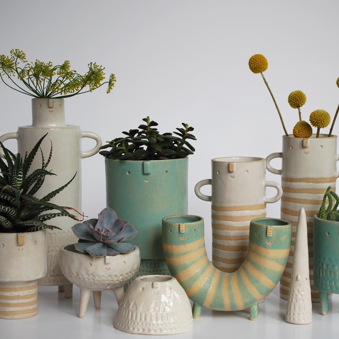 Happy face planters by Atelier Stella