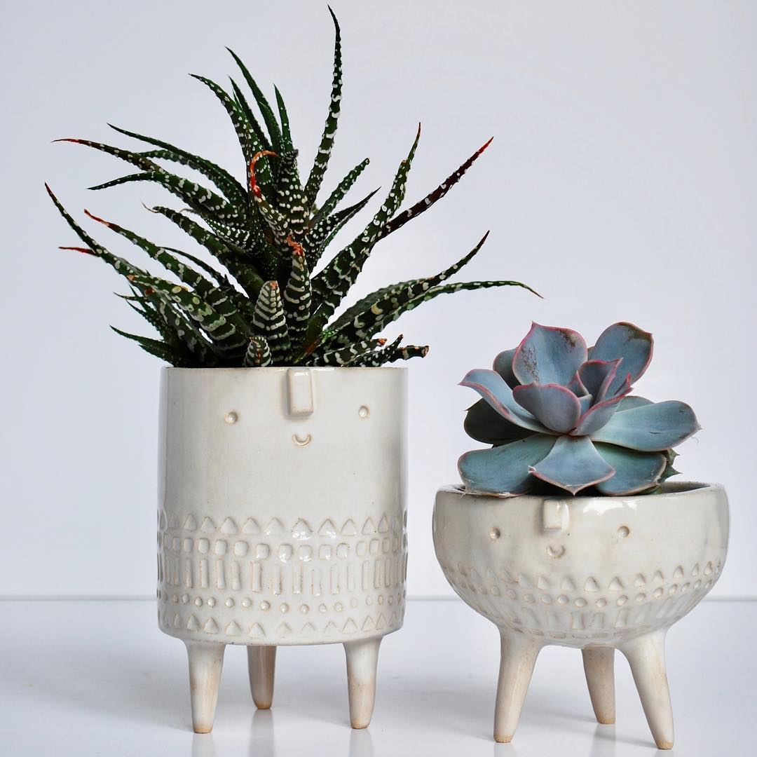 Happy face planters by Atelier Stella