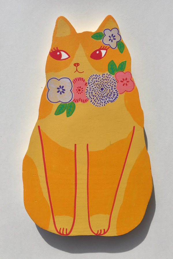 Painted cat figure 
