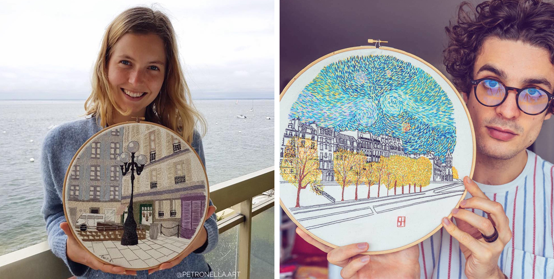 Travel embroidery by Elin Petronella and Charles Henry