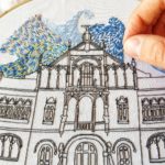 Creative couple stitches travel embroidery of places around the world Creative couple stitches travel embroidery of places around the world