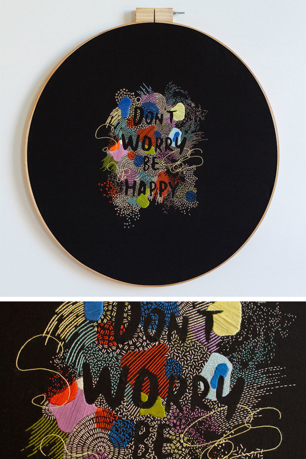 Embroidered typography by Maricor/Maricar