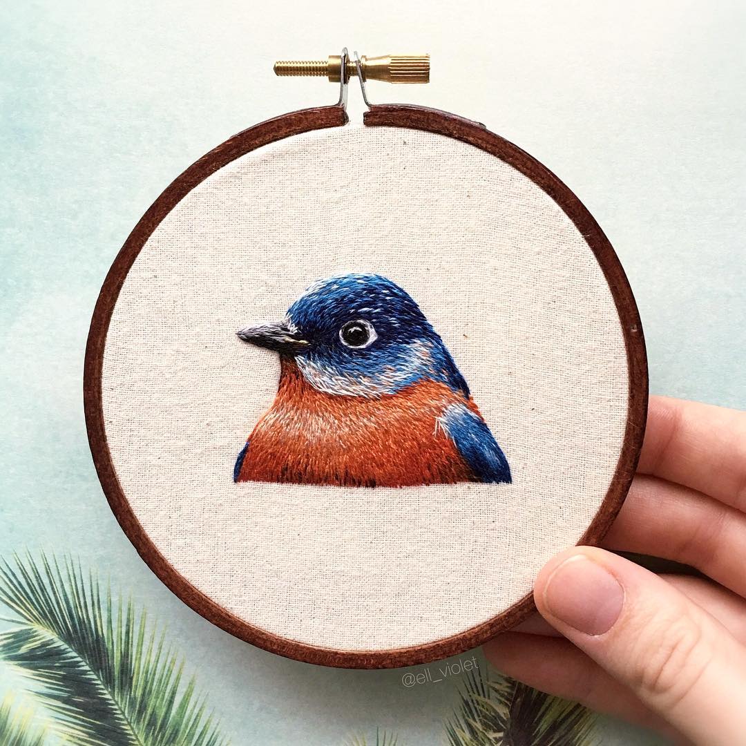 Bird embroidery by Ell Violet