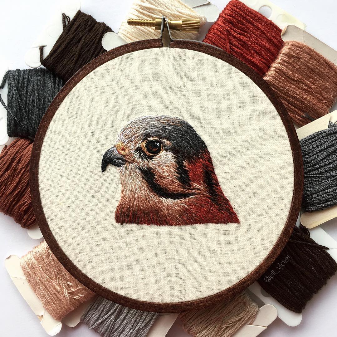 Bird embroidery by Ell Violet