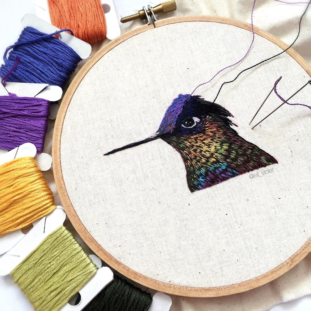 Bird embroidery by Ell Violet