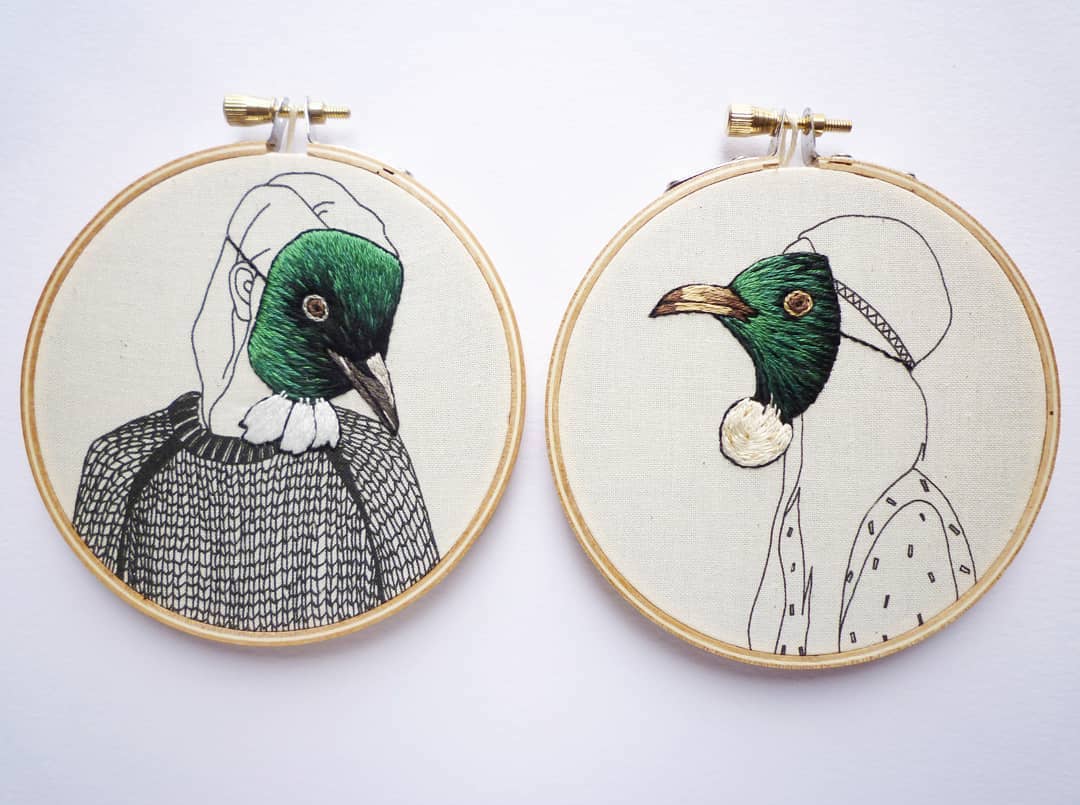 Embroidery art by Amy Jones