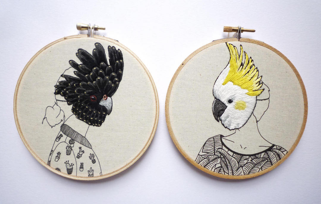 Embroidery art by Amy Jones