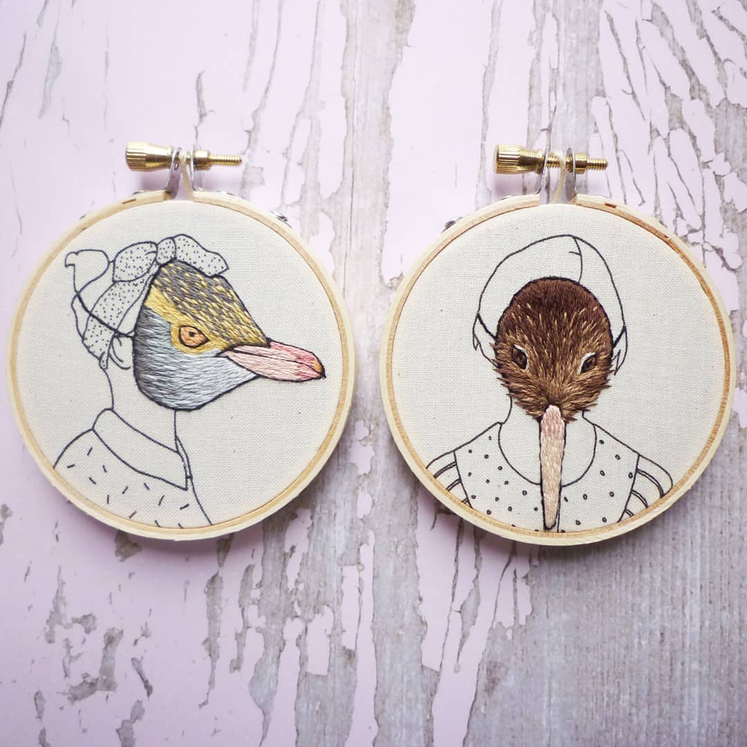 Embroidery art by Amy Jones