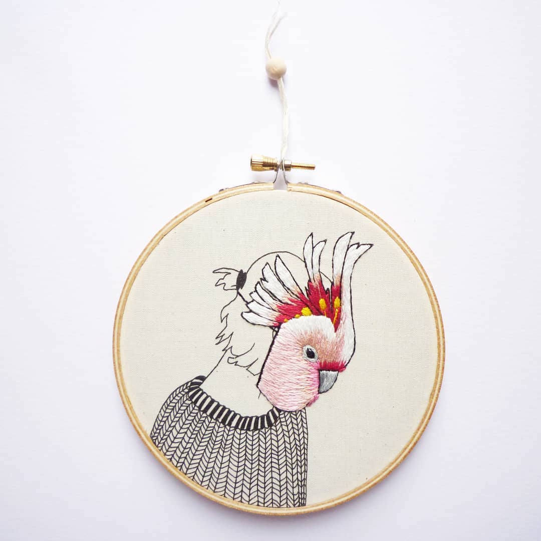 Embroidery art by Amy Jones