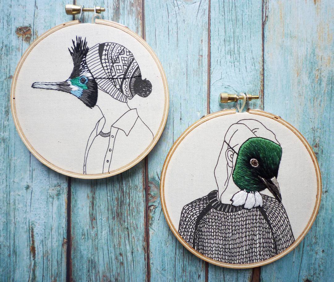 Embroidery art by Amy Jones