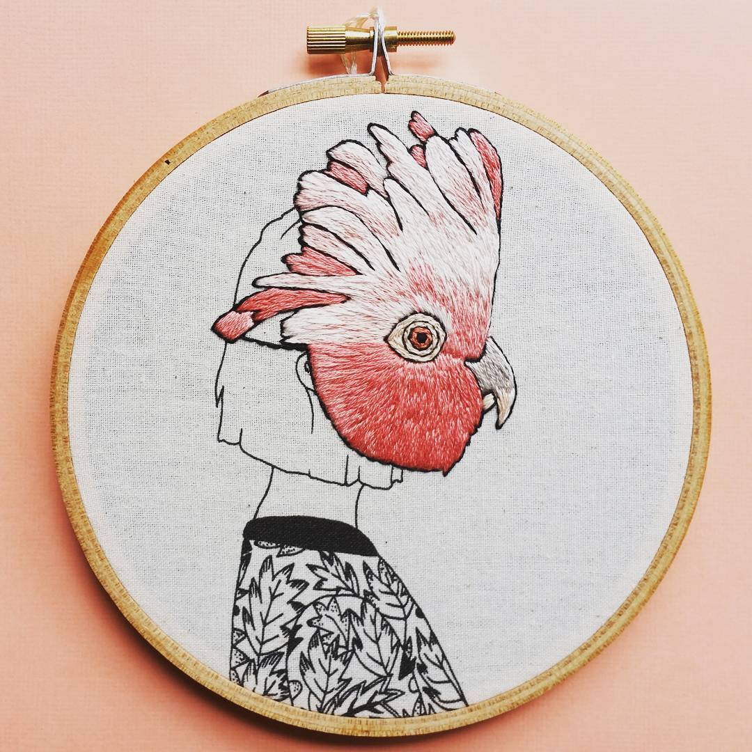 Embroidery art by Amy Jones