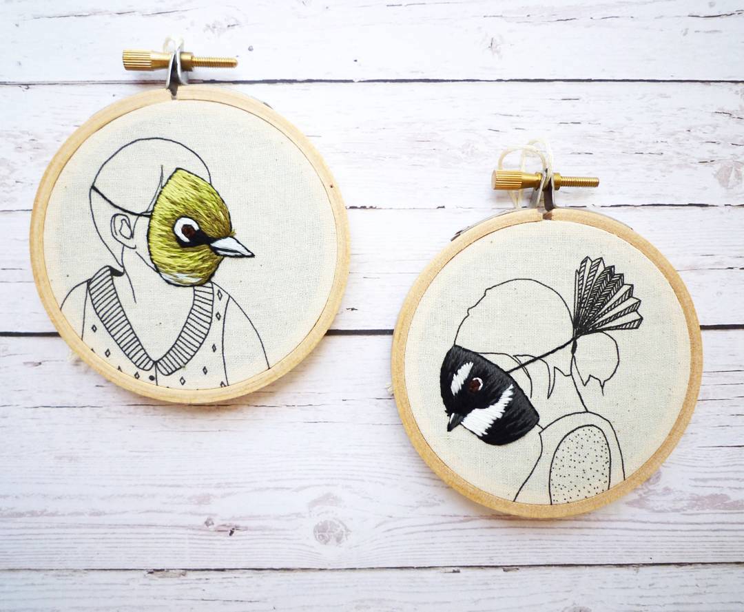 Embroidery art by Amy Jones