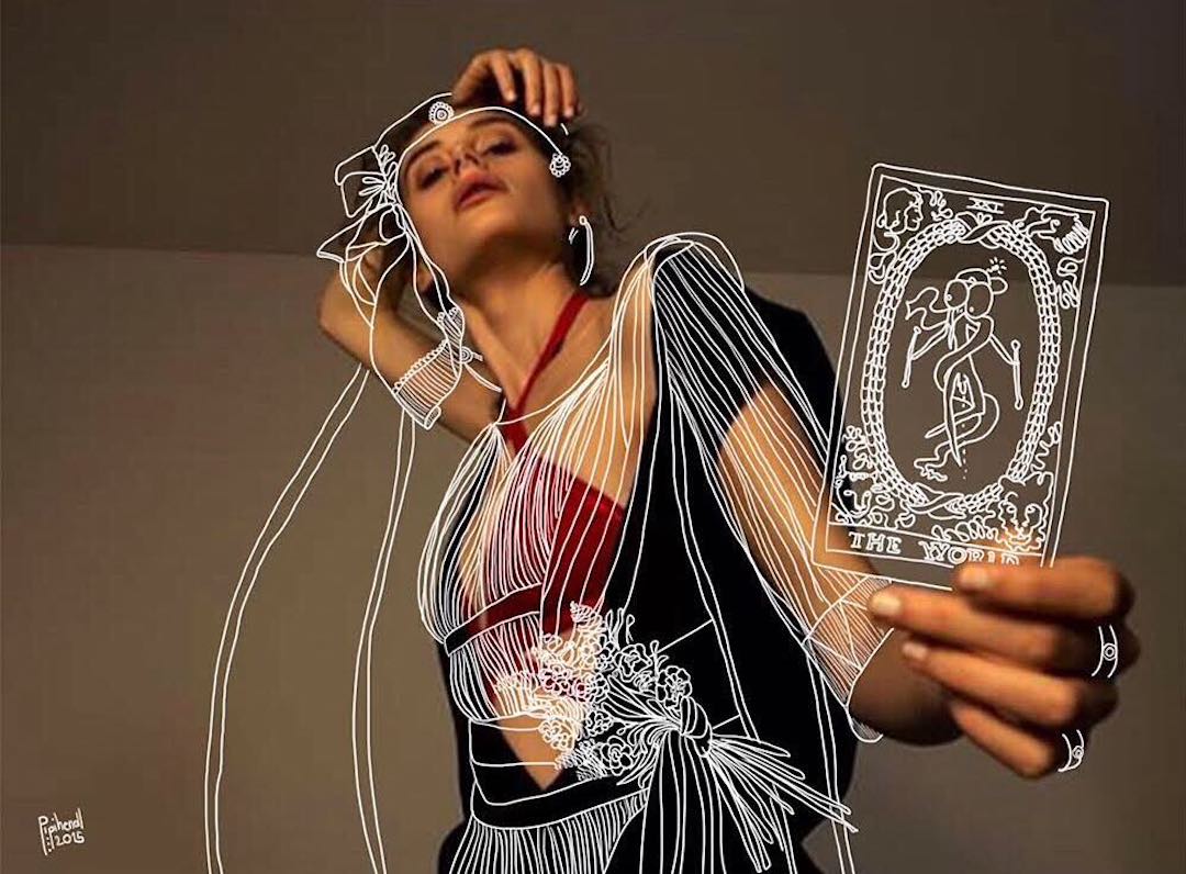 Vector doodles on fashion photos by Dr. Propolus