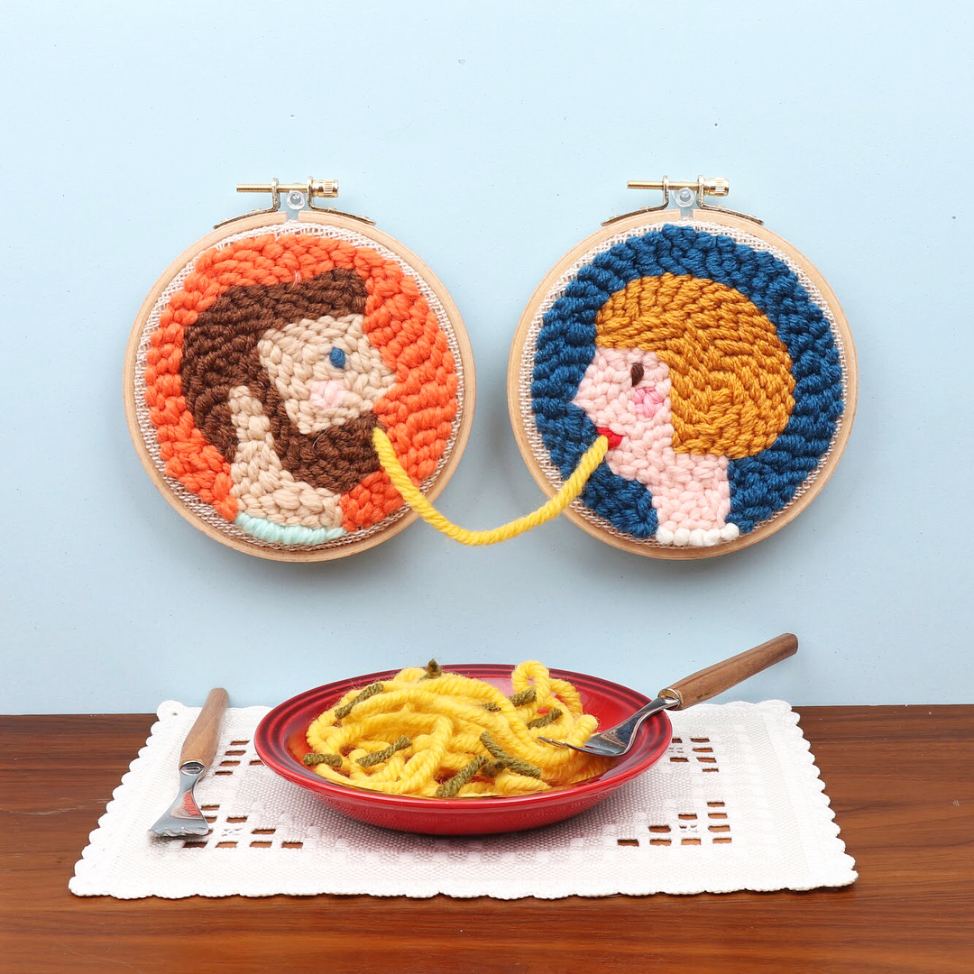 Playful Punch Needle Embroidery Uses Strand of Yarn in Fun Ways