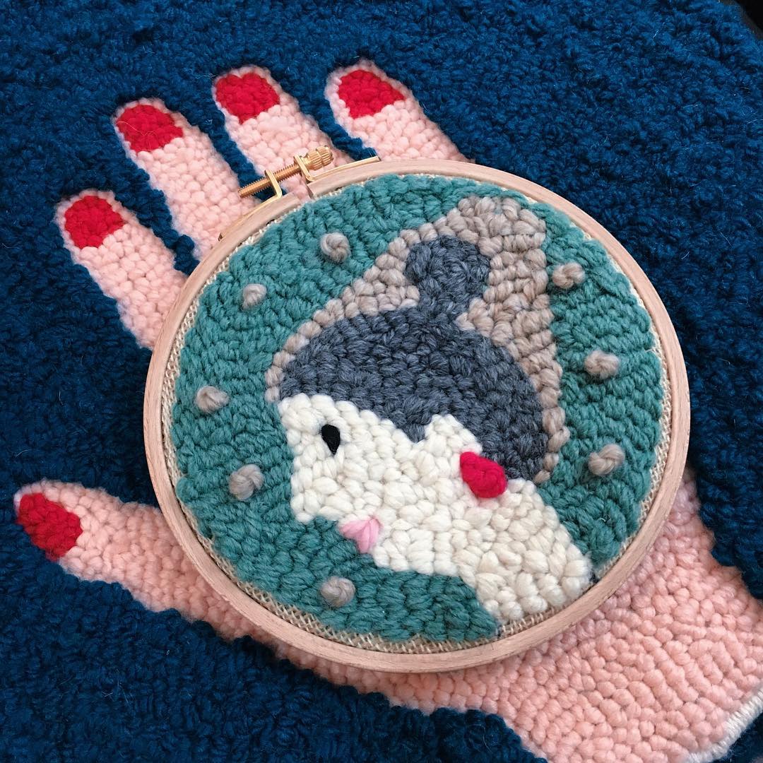 Punch needle embroidery by Studio Myome