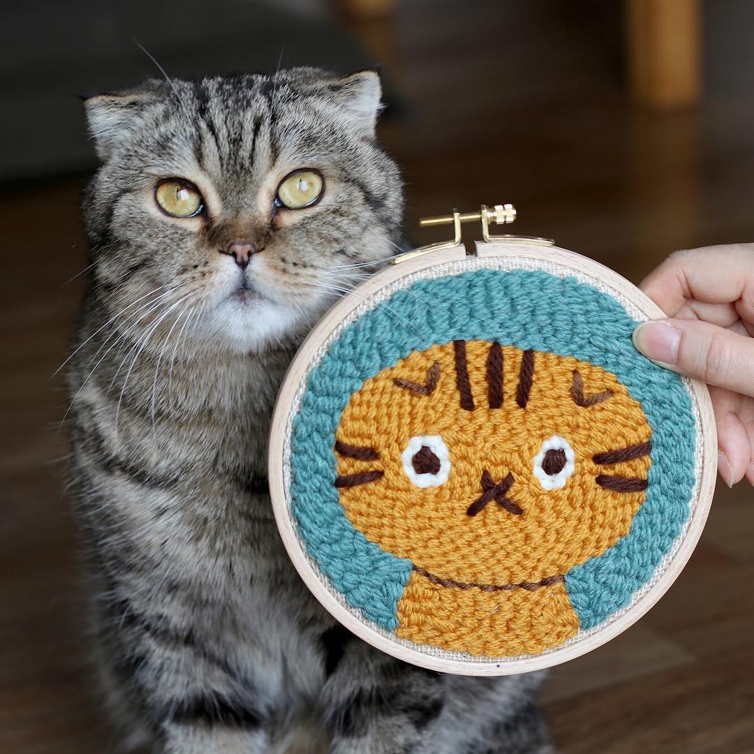 Punch needle embroidery by Studio Myome