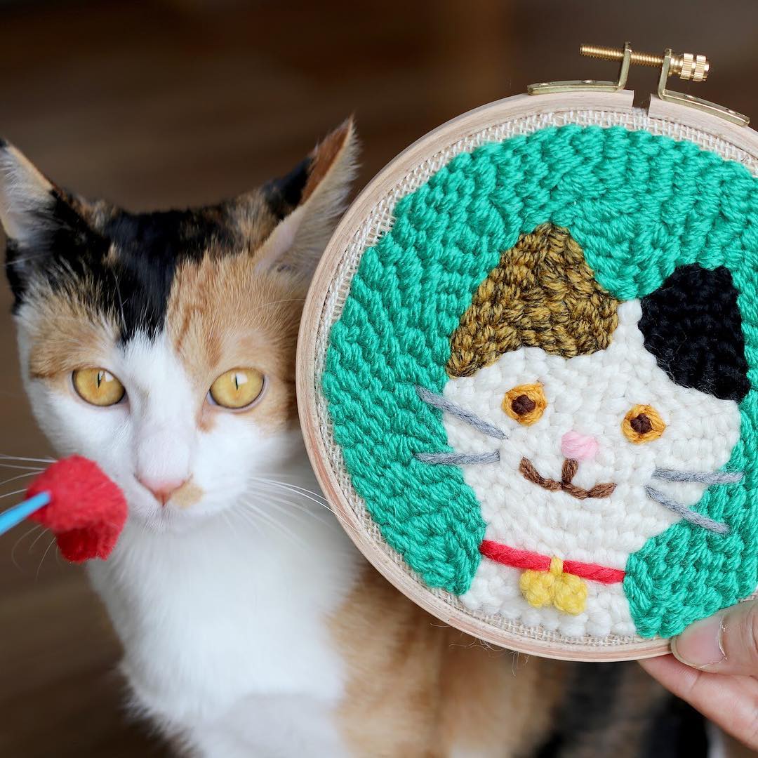 Punch needle embroidery by Studio Myome