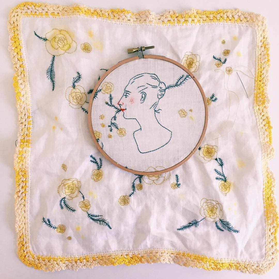 Embroidery painting by Abigail Halpin