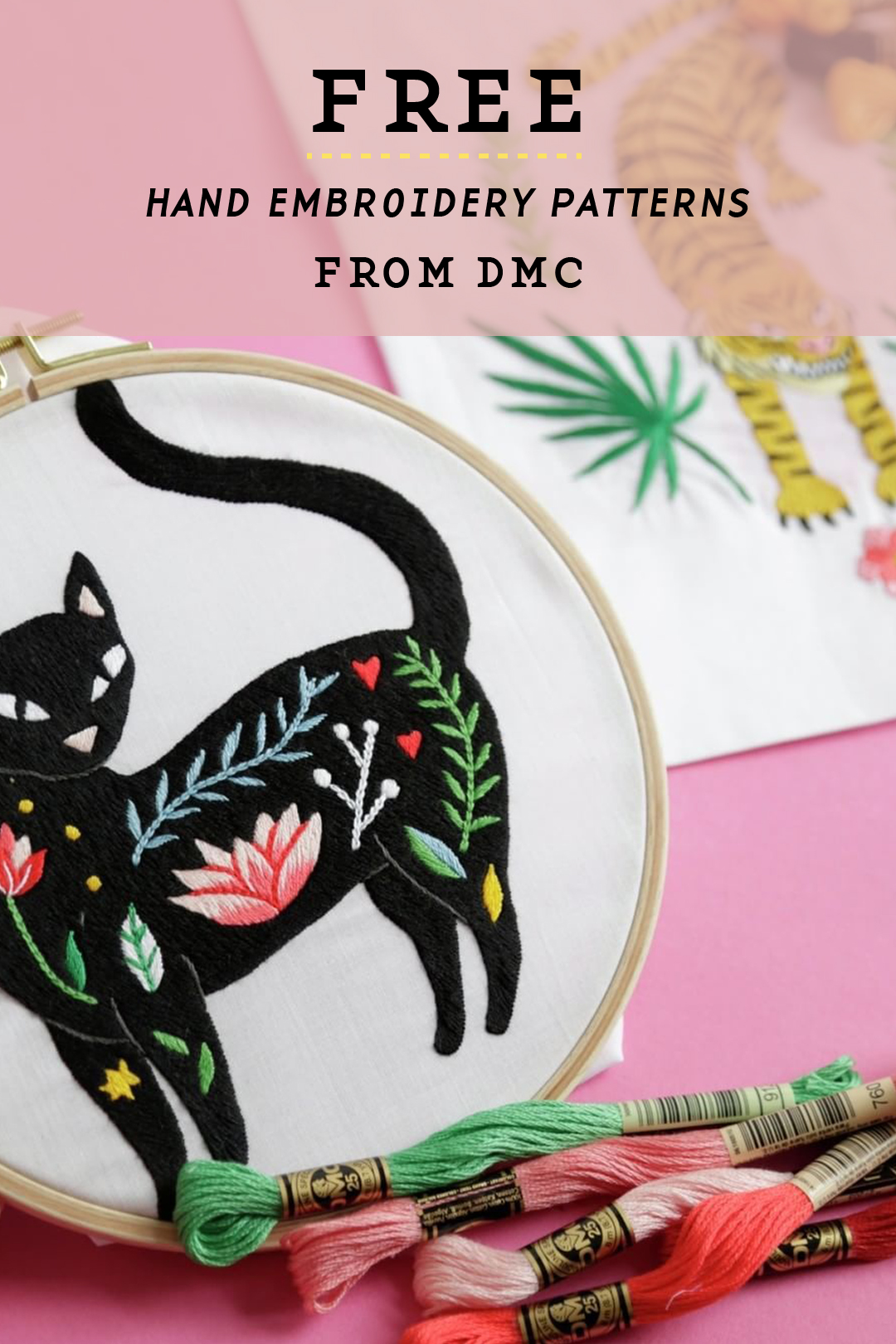 Free hand embroidery patterns available through DMC