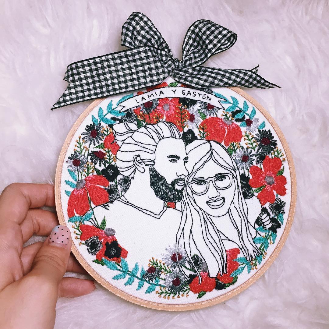 Embroidered portraits by Teresa Lim