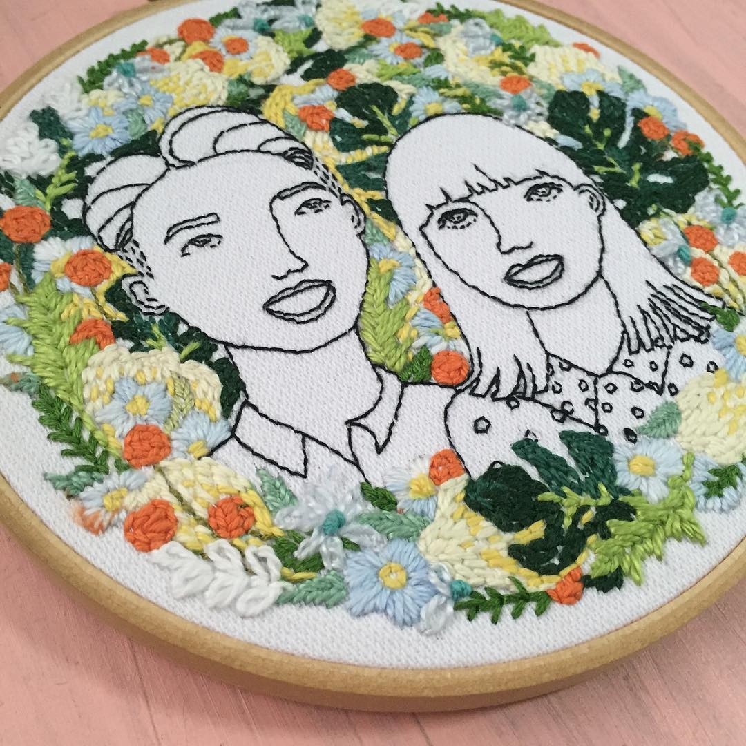 Embroidered portraits by Teresa Lim