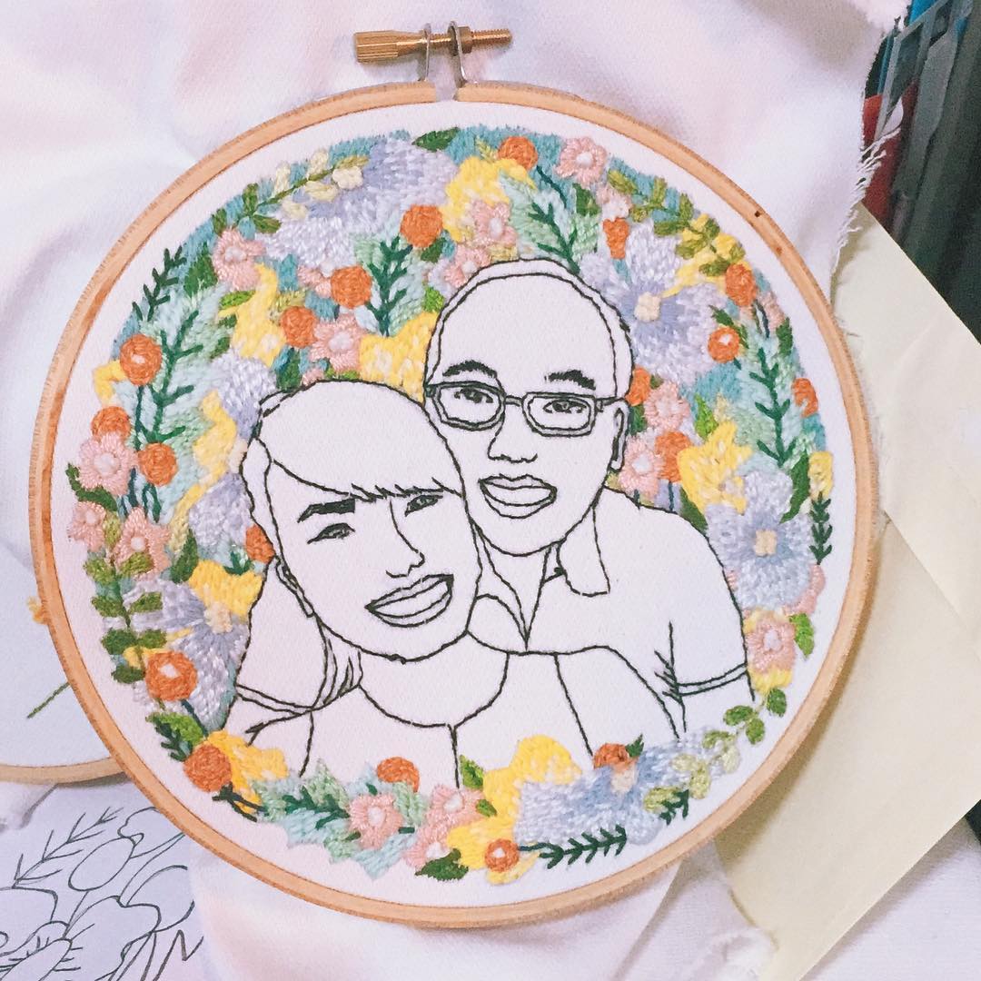 Embroidered portraits by Teresa Lim