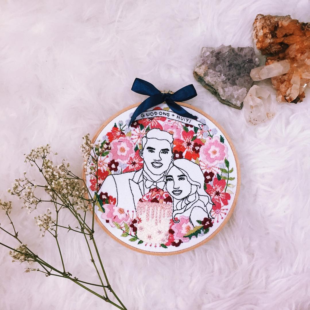 Embroidered portraits by Teresa Lim