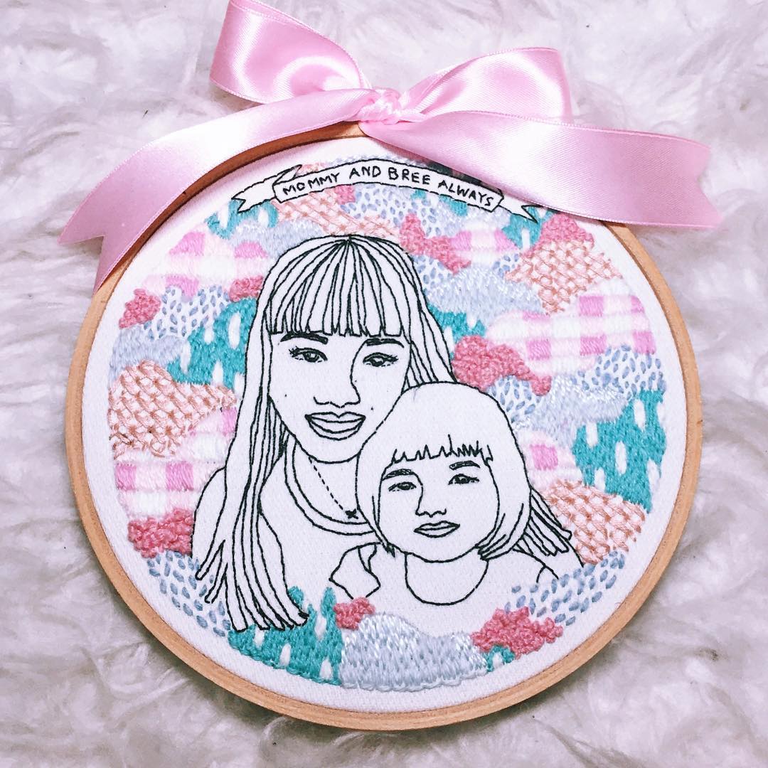 Embroidered portraits by Teresa Lim