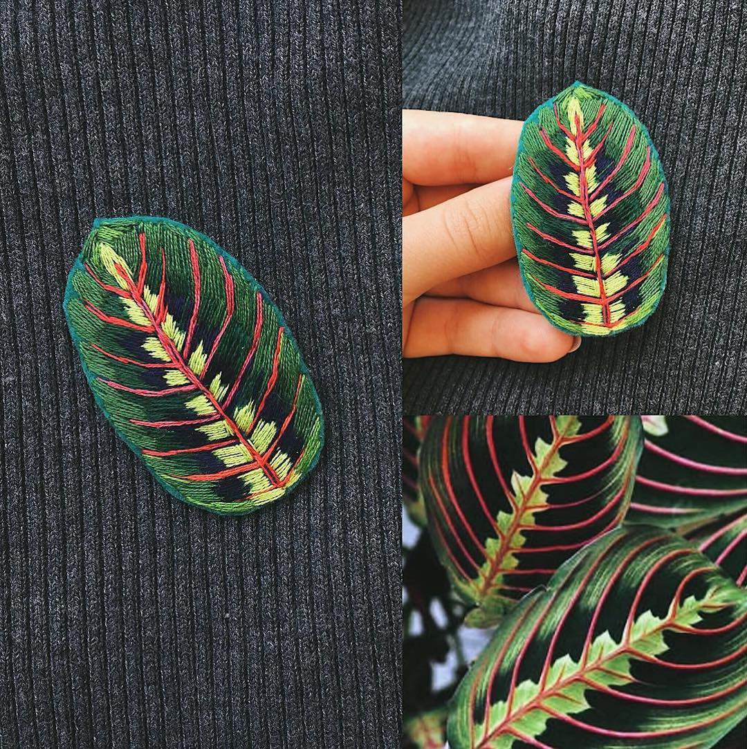 Embroidered brooch by Fistashka Art