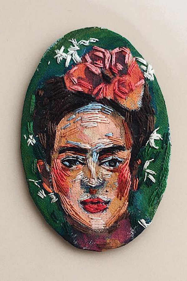 Embroidered brooch by Fistashka Art