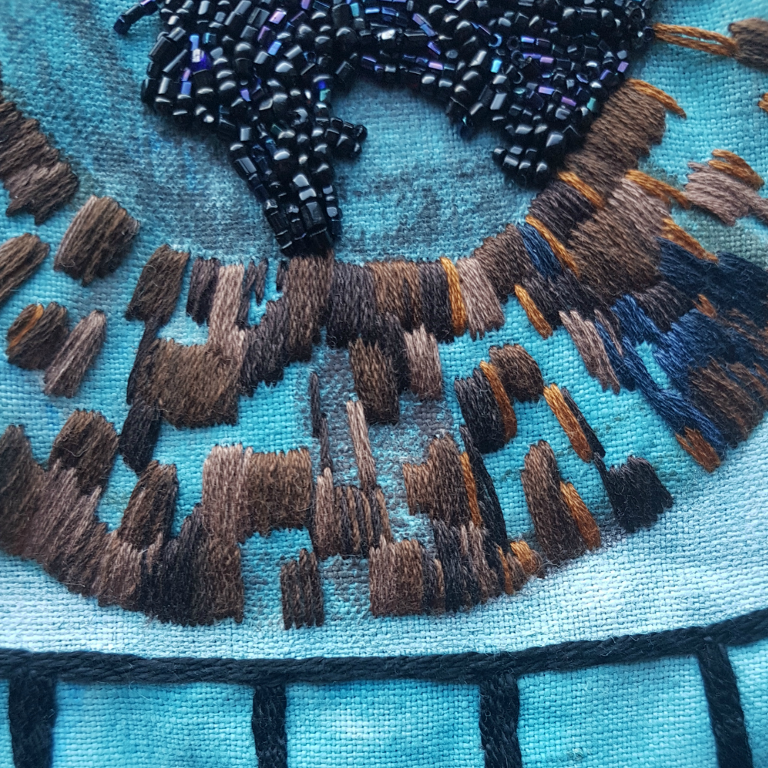 Textile art work in progress