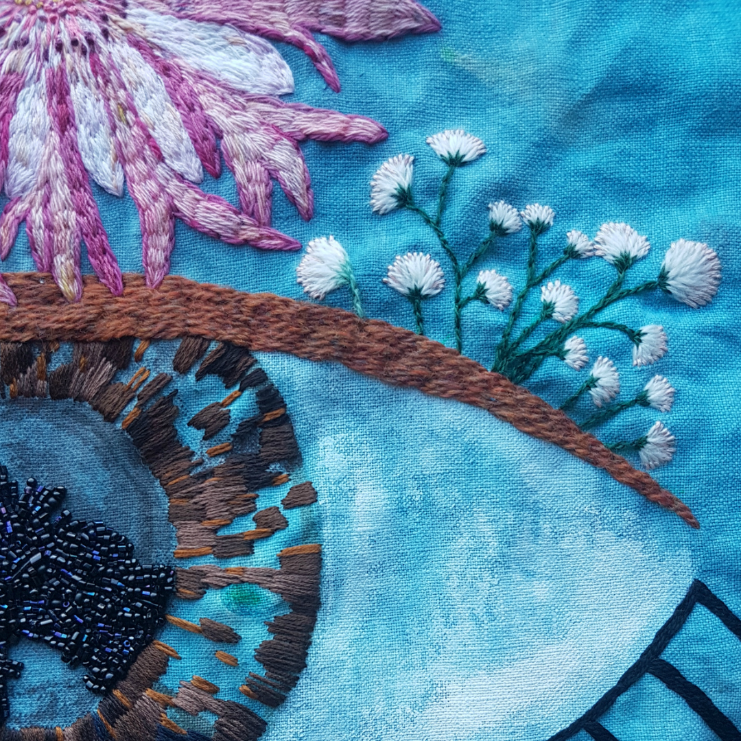 Textile art work in progress