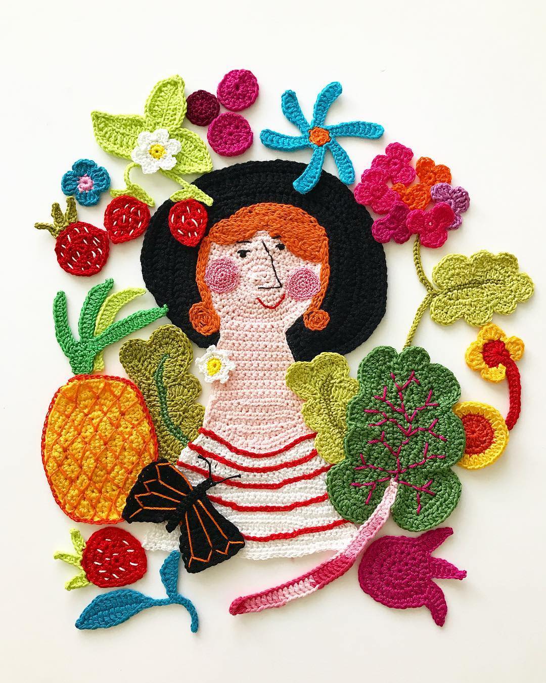 Freeform crochet art by Tuija Heikkinen