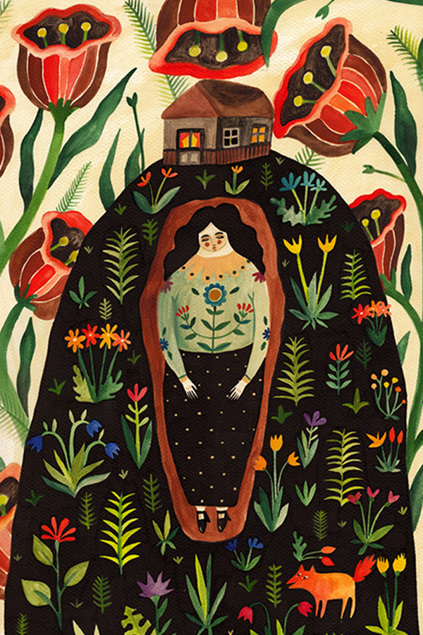 Folk-inspired illustration by Aitch