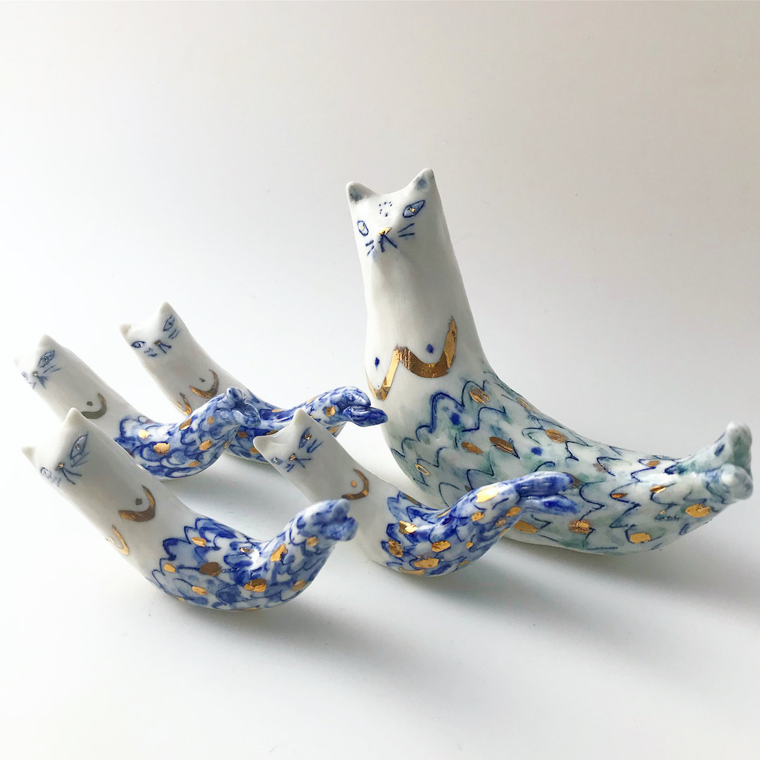 Illustrated animal ceramics by Bird Can Fox