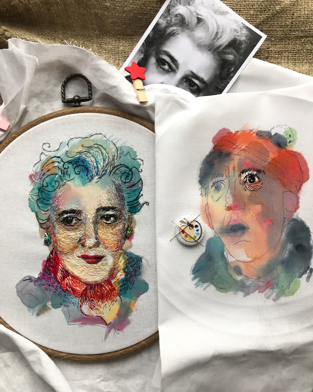 Embroidery and painting by Taisiya Kovali