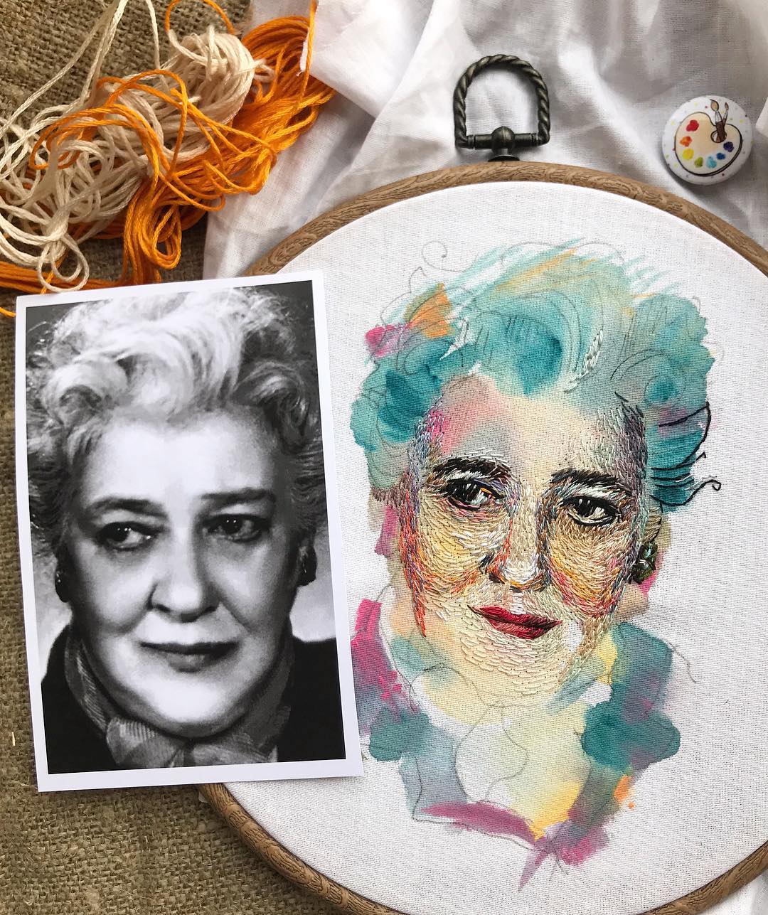 Embroidery and painting by Taisiya Kovali